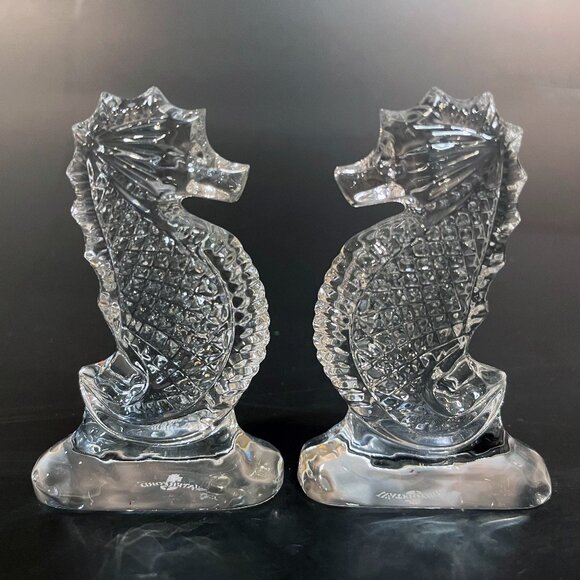 Waterford Crystal Seahorse Figurines Set of 2 -  2.75” tall Stamped - Picture 1 of 11
